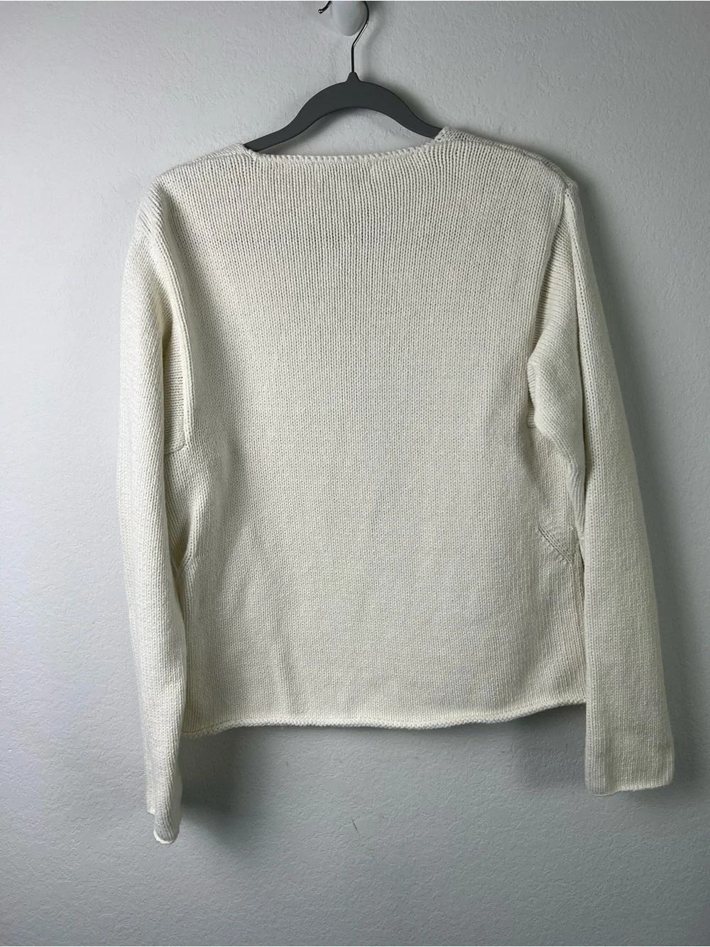 Vintage Tehama White Ramie Cotton Textured V-neck Minimalist Timeless Cardigan